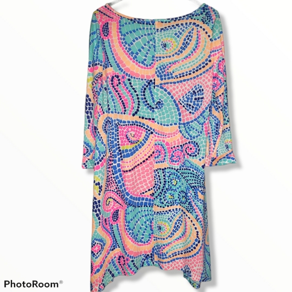 Lilly Pulitzer small edna multi tile wave  dress pink - Picture 2 of 4